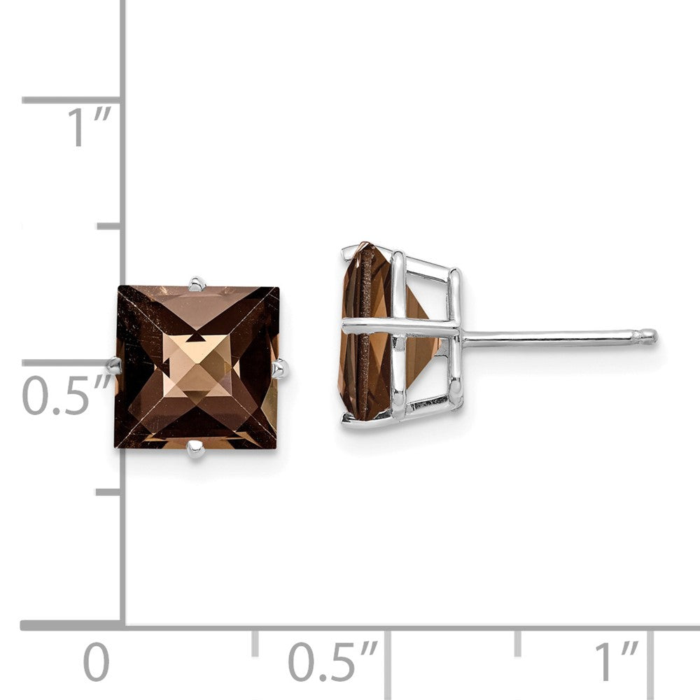 High-Quality 14K Gold Smoky Quartz Earrings, 8.0mm - Stylish Design & Value!