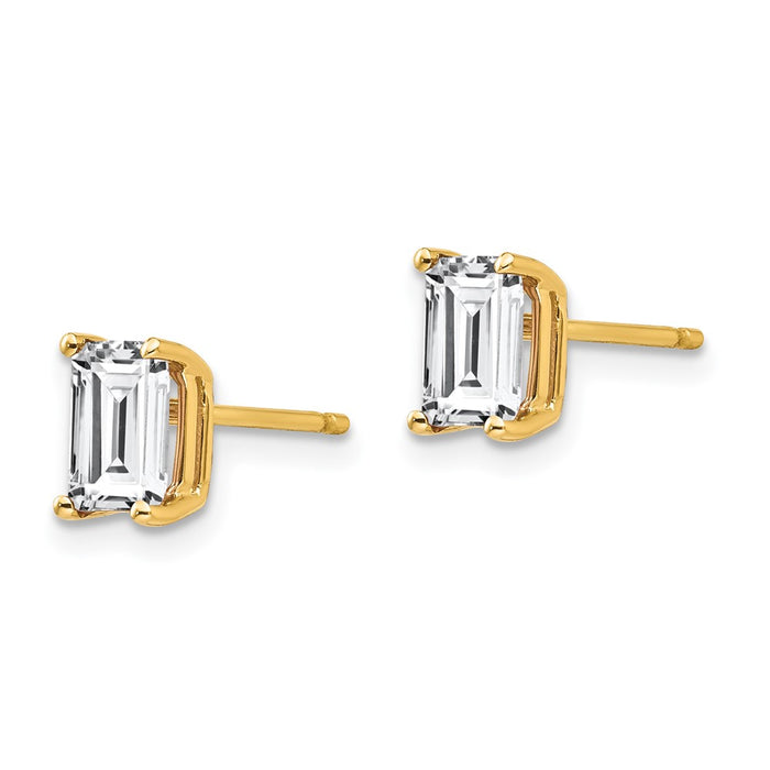 Shop 14K Gold Radiant Cut Cubic Zirconia Stud Earrings, 6x4mm, Stylish Value-2