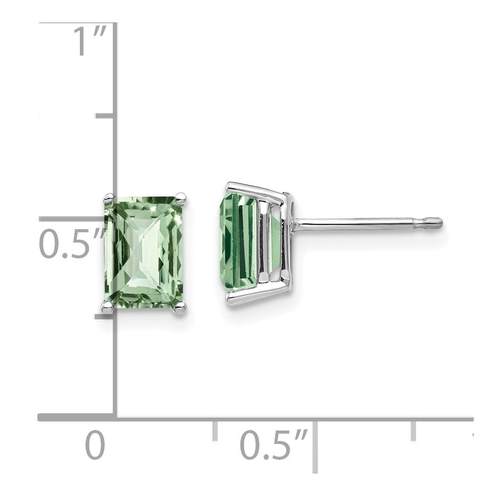 Buy Stylish 14K Gold Octagon Green Quartz Earrings - 7x5mm, Luxurious Value