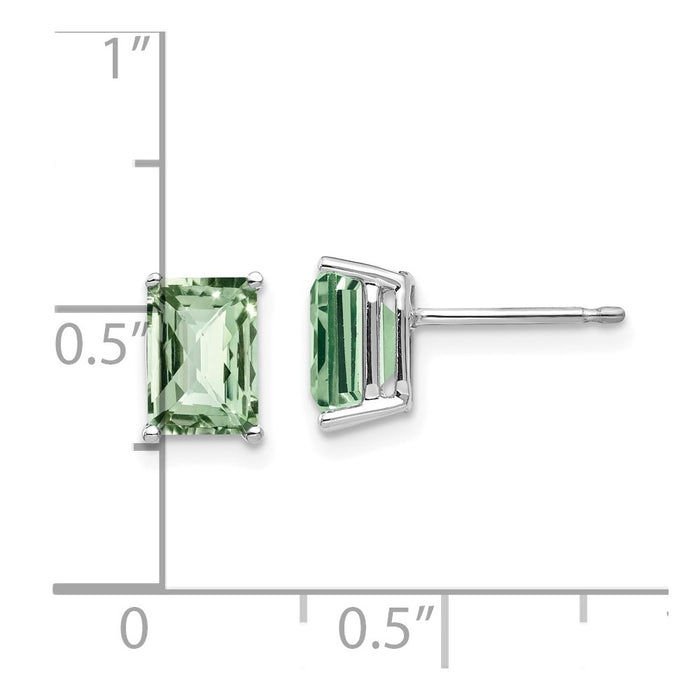 Buy Stylish 14K Gold Octagon Green Quartz Earrings - 7x5mm, Luxurious Value-4