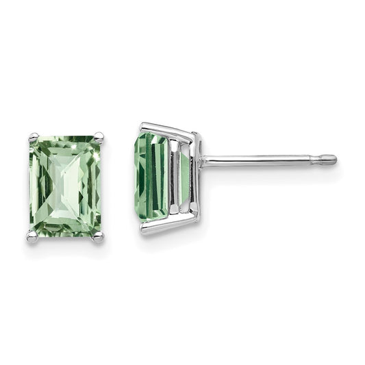 Buy Stylish 14K Gold Octagon Green Quartz Earrings - 7x5mm, Luxurious Value
