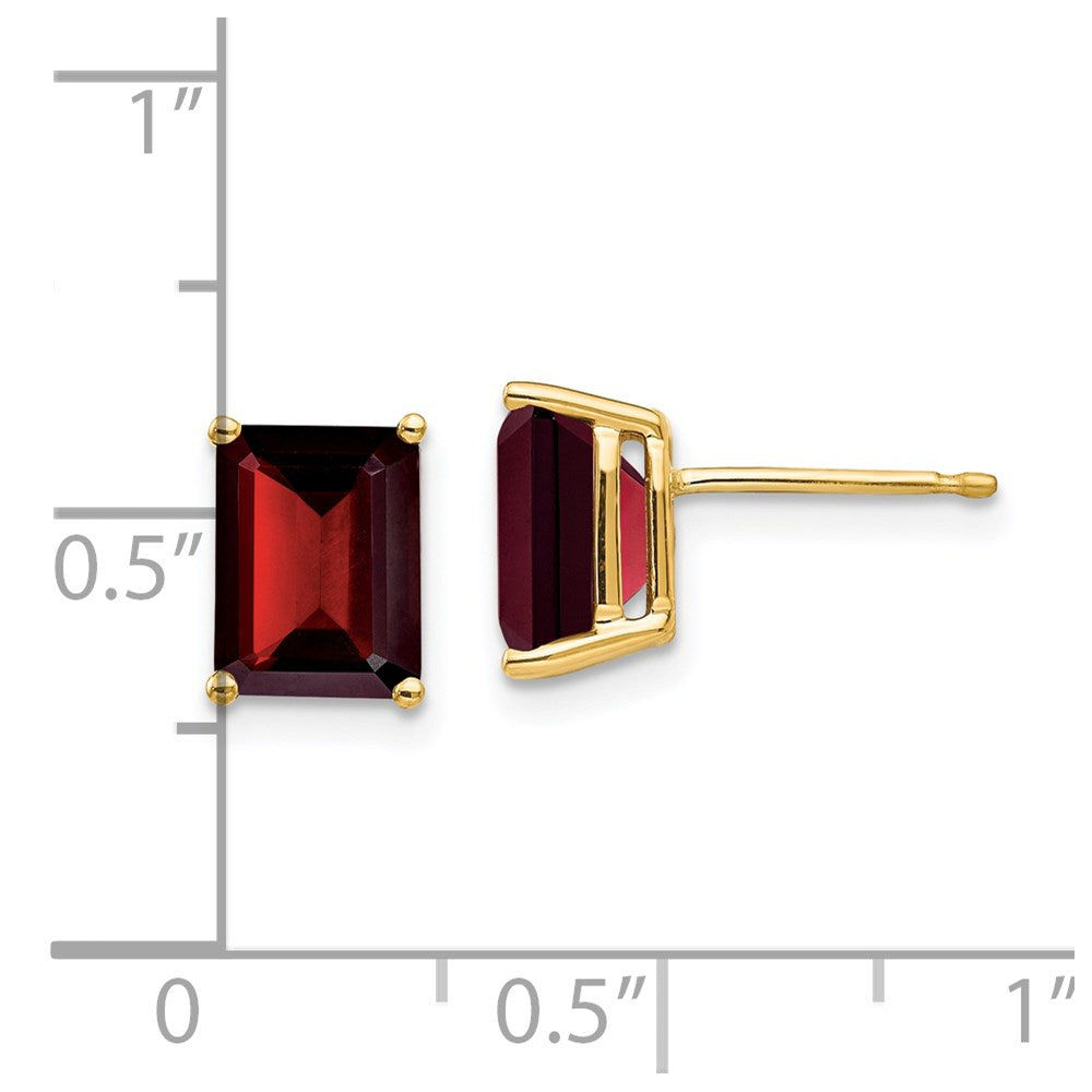 Exclusive 14K Gold Garnet Drop Earrings - Stylish 8x6mm Luxury Design