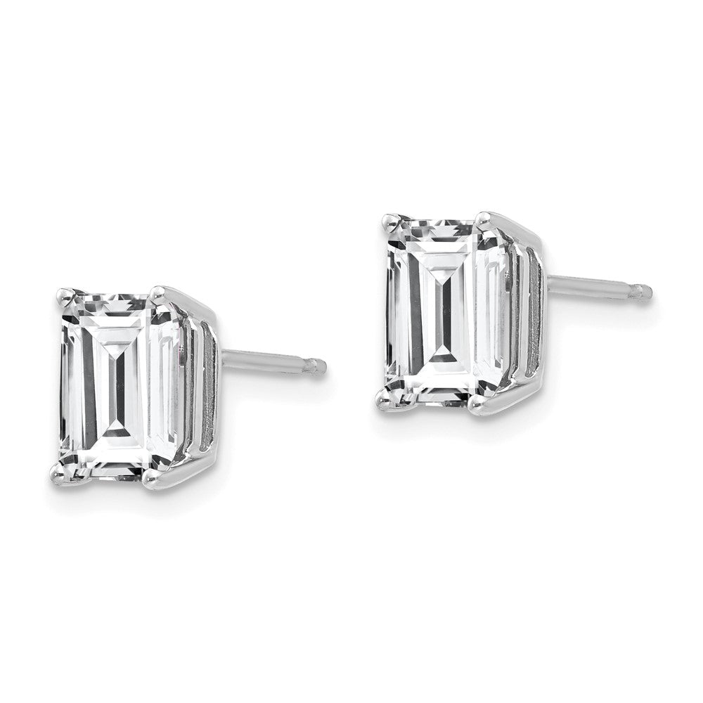 Shop Luxury 14K White Gold Radiant Cut CZ Earrings - 8x6mm, Affordable Price!
