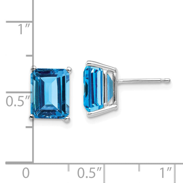 Exclusive 14K White Gold Emerald Earring Settings 9x7mm - Stylish Value!-3