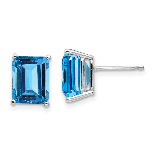 Exclusive 14K White Gold Emerald Earring Settings 9x7mm - Stylish Value!