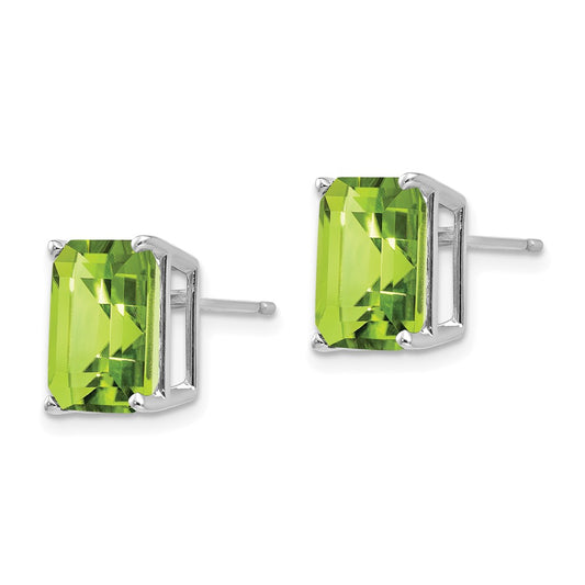 Shop Exclusive 14K White Gold Peridot Earrings - 10x8mm, Stylish Value!