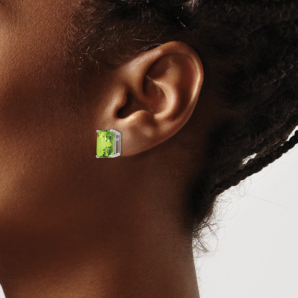 Shop Exclusive 14K White Gold Peridot Earrings - 10x8mm, Stylish Value!