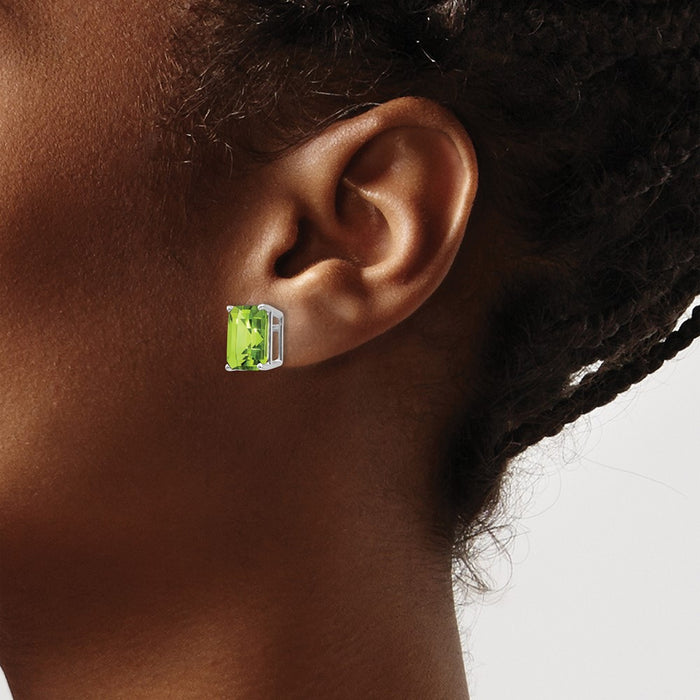 Shop Exclusive 14K White Gold Peridot Earrings - 10x8mm, Stylish Value!-3