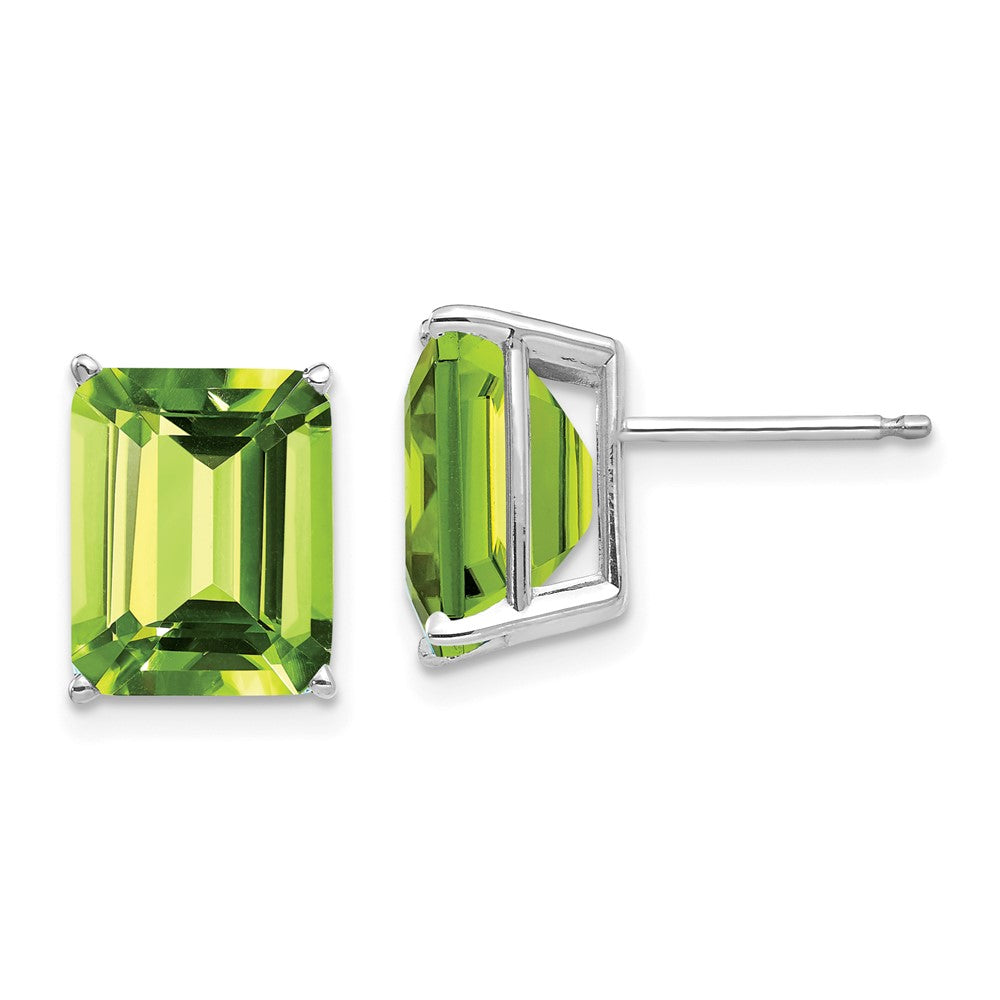 Shop Exclusive 14K White Gold Peridot Earrings - 10x8mm, Stylish Value!