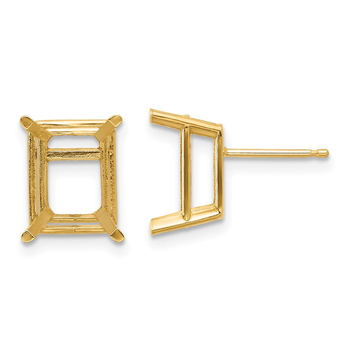 Buy Exclusive 14K Gold 10x8mm Emerald Earring Settings - Stylish Value!-1