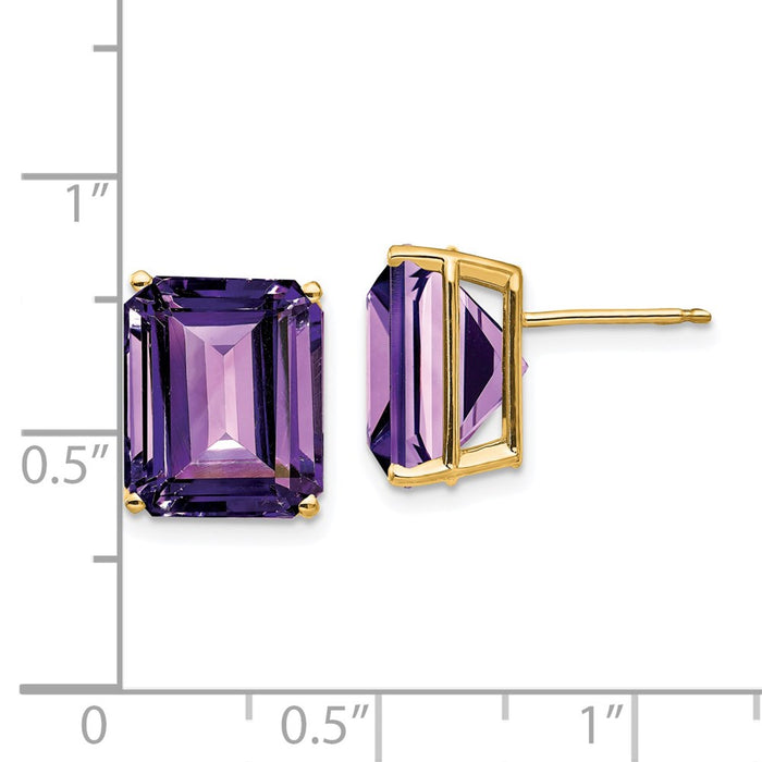 Shop Exclusive 14K Gold Amethyst Earrings - 12x10mm, Stylish Luxury Jewelry-4