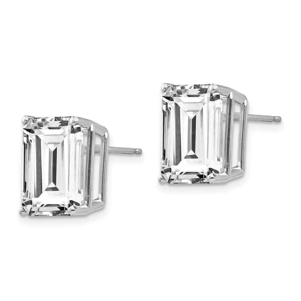 Buy 14K White Gold Emerald Cut CZ Stud Earrings | Stylish & Affordable Jewelry