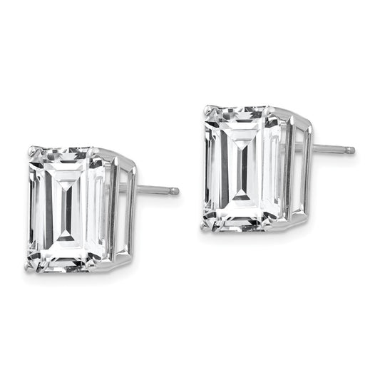 Buy 14K White Gold Emerald Cut CZ Stud Earrings | Stylish & Affordable Jewelry