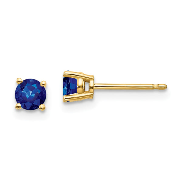 14K Gold Sapphire Stud Earrings - Style GR1-1014316