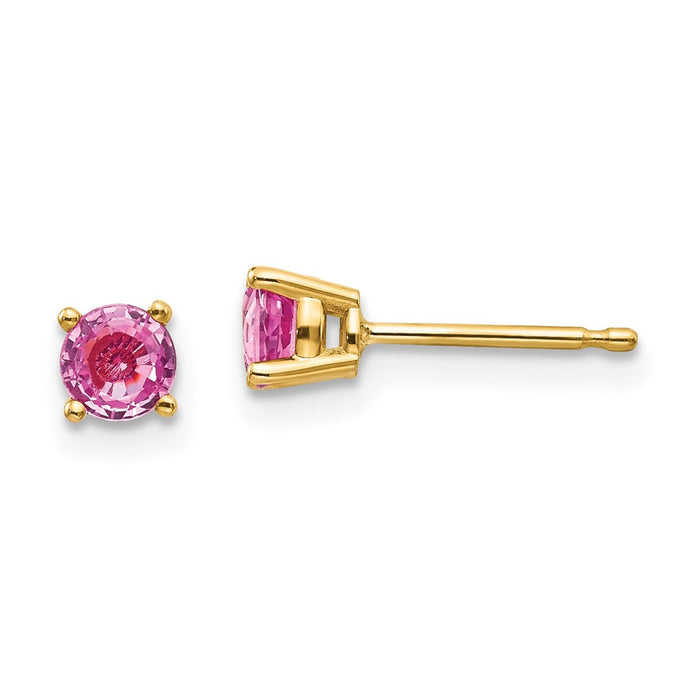 Exclusive 14K Rose Gold Pink Sapphire Earrings - Stylish Luxury at 1.5g-1