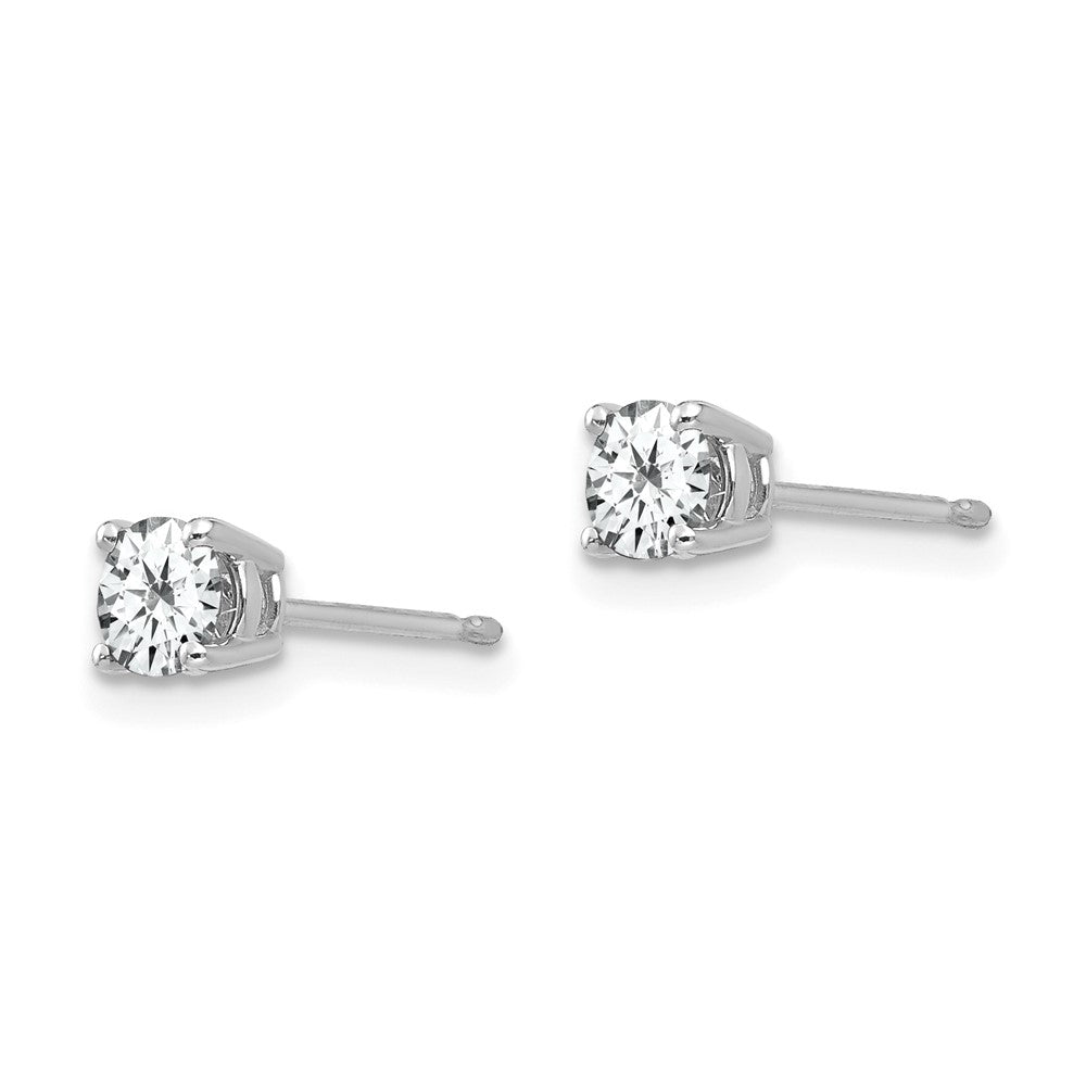 Shop Exclusive 14K White Gold 4mm Cubic Zirconia Stud Earrings - Stylish Value!