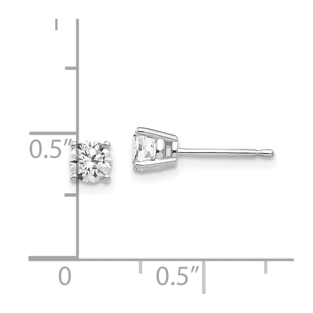 Shop Exclusive 14K White Gold 4mm Cubic Zirconia Stud Earrings - Stylish Value!