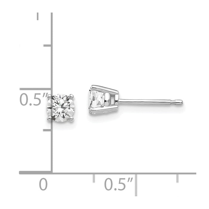 Shop Exclusive 14K White Gold 4mm Cubic Zirconia Stud Earrings - Stylish Value!-4