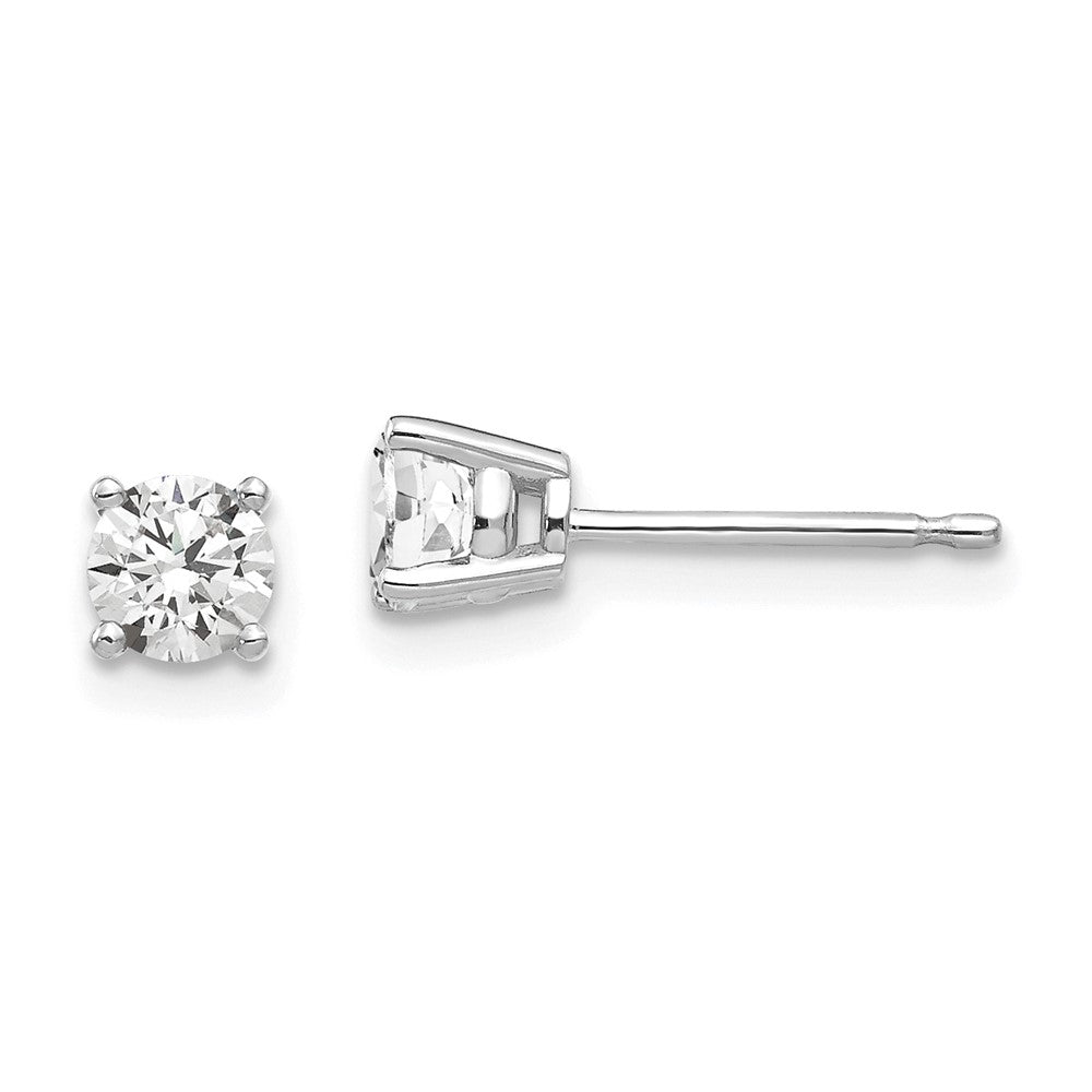 Shop Exclusive 14K White Gold 4mm Cubic Zirconia Stud Earrings - Stylish Value!