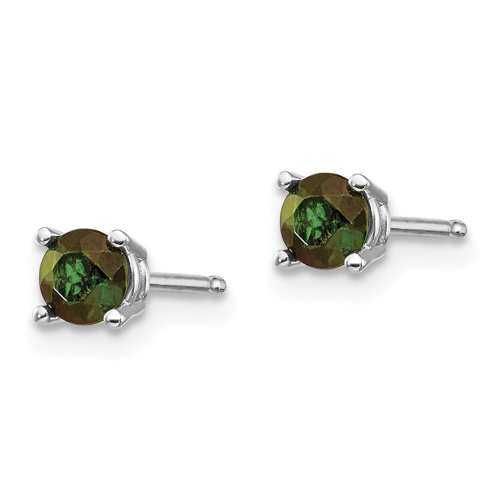 Buy Exclusive 14K White Gold Green Tourmaline Stud Earrings - Stylish Value!
