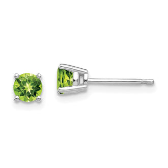 Shop Stylish 14K White Gold Peridot Stud Earrings - 4mm, Affordable Luxury!