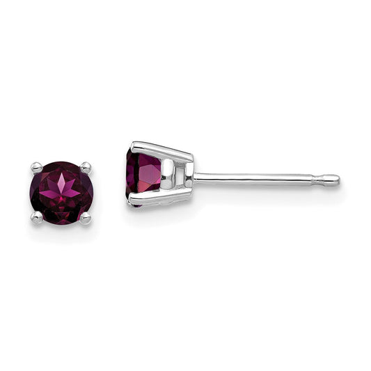 Shop Exclusive 14K White Gold 4mm Rhodolite Garnet Stud Earrings - Stylish Value