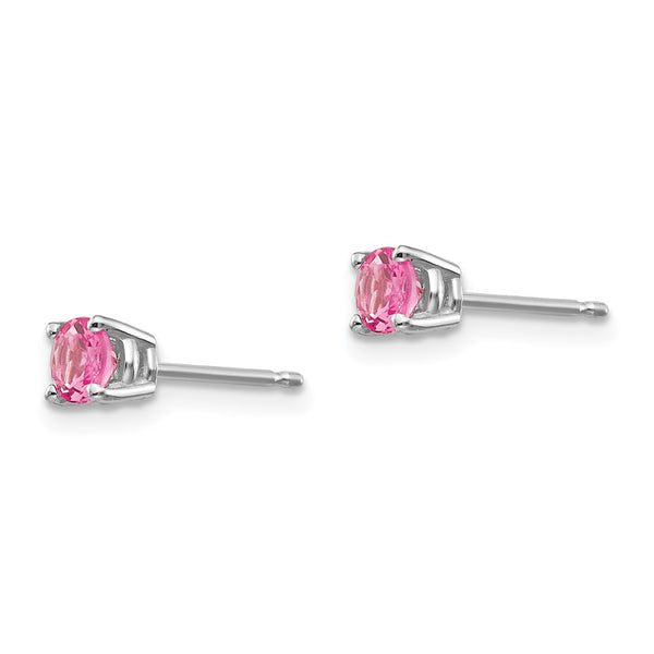 14K White Gold Earrings with Pink Spinel - Style GR1-1014379