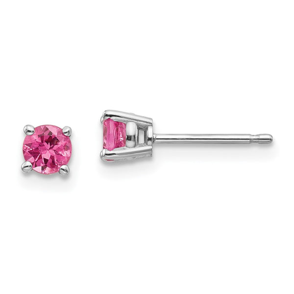 14K White Gold Earrings with Pink Spinel - Style GR1-1014379