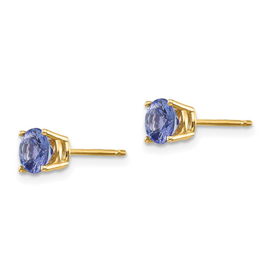 Exclusive 14K Gold Tanzanite Stud Earrings - Stylish, Affordable Luxury