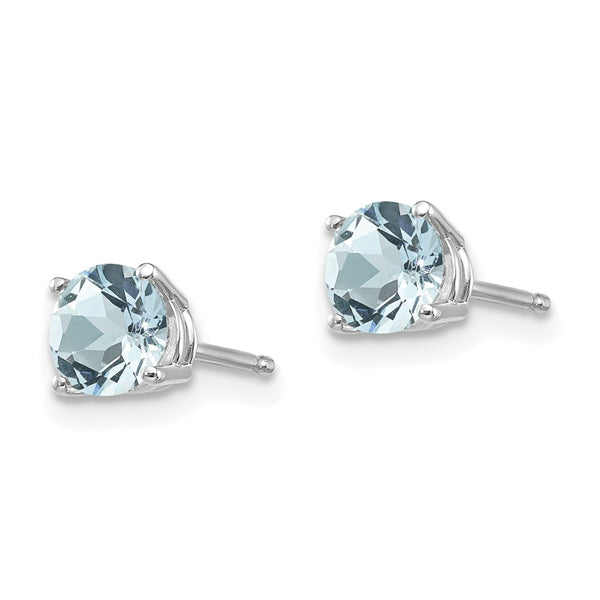 14K White Gold Aquamarine Drop Earrings - Style GR1-1020410