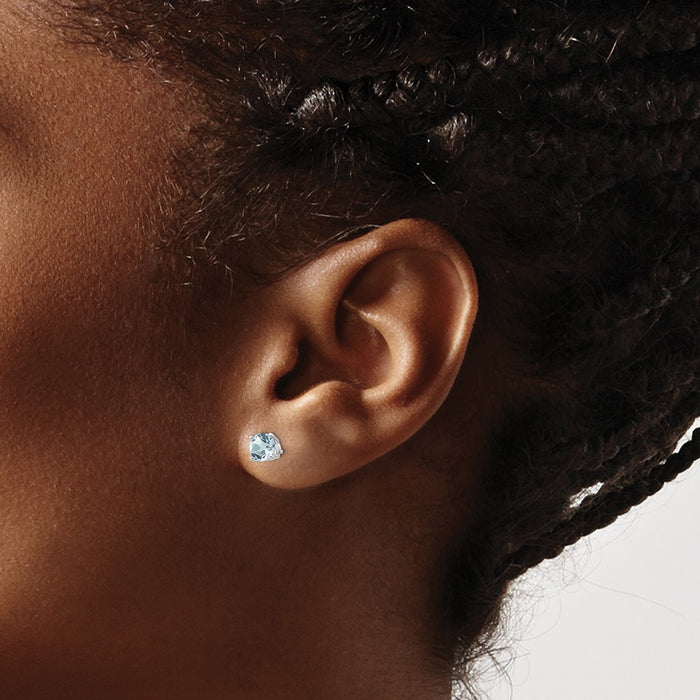 Shop Stylish 14K White Gold Aquamarine Drop Earrings - Exclusive Design, Affordable Price-3