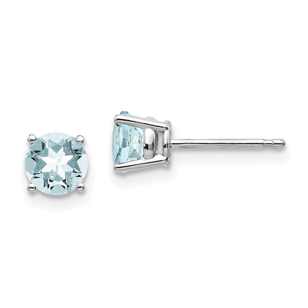 14K White Gold Aquamarine Drop Earrings - Style GR1-1020410