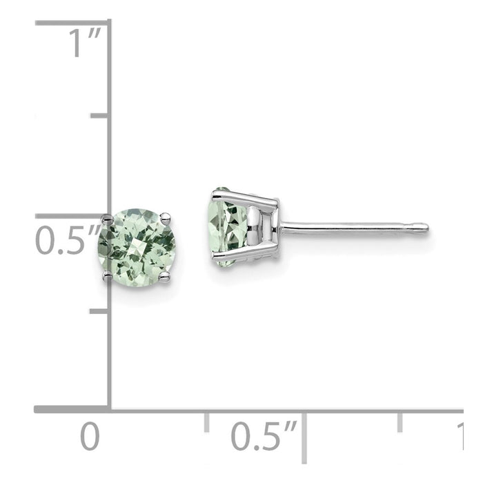 Buy Exclusive 14K Gold 5mm Round Green Quartz Earrings | Stylish Value!-4