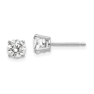 High-Quality 14K White Gold 5mm CZ Stud Earrings - Stylish & Affordable Price