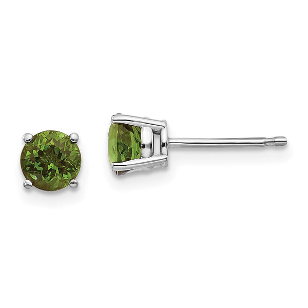 14K White Gold Green Tourmaline Drop Earrings - Style GR1-1020422