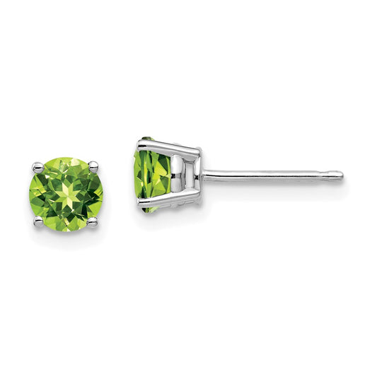 Shop Exclusive 14K White Gold Peridot Stud Earrings - 5mm, Stylish Value!