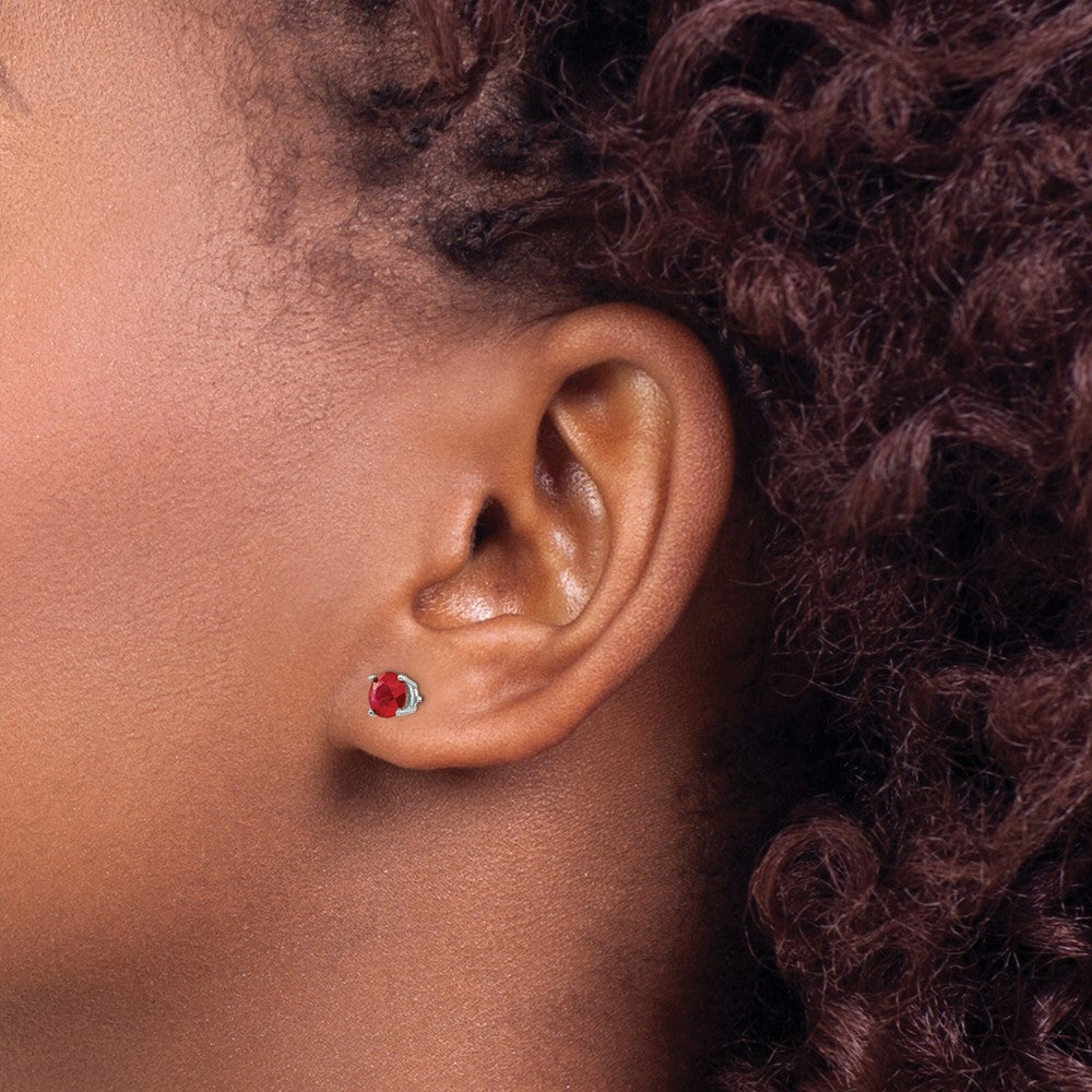 Exclusive 14K White Gold Ruby Drop Earrings - Stylish Luxury at an Affordable Price