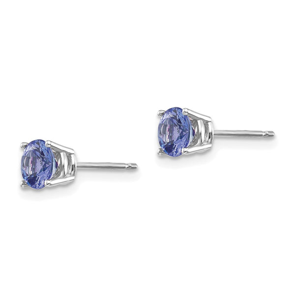 14K White Gold Tanzanite Stud Earrings - 2 Carat
