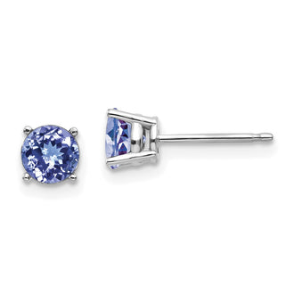 Buy Stylish 14K White Gold Tanzanite Stud Earrings - 2 Carat Luxury Value