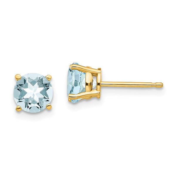 14K Gold Aquamarine Earrings