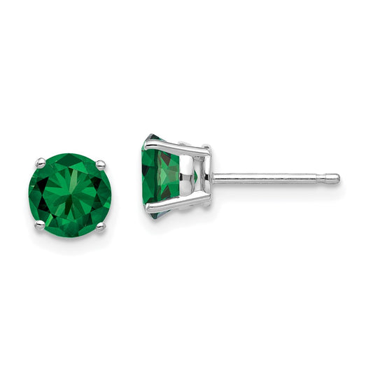 Shop Exclusive 14K White Gold 6mm Round Stud Earrings - Luxury Inspired by Mount St. Helens