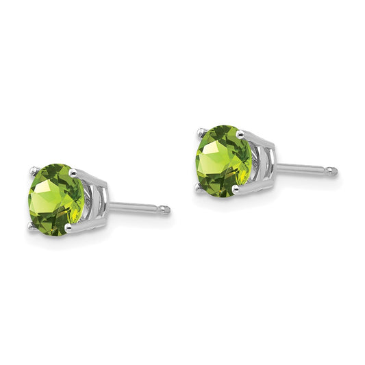 Shop Exclusive 14K White Gold 6mm Peridot Stud Earrings - Stylish & Affordable!