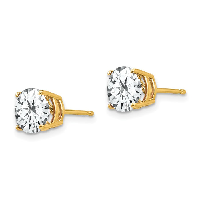 Buy Exclusive 14K Gold 7mm Cubic Zirconia Stud Earrings - Stylish Value-2