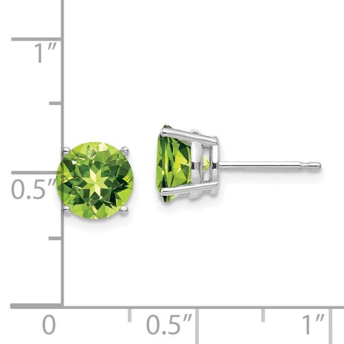 Buy Stylish 14K White Gold 7mm Peridot Stud Earrings at an Affordable Price-4