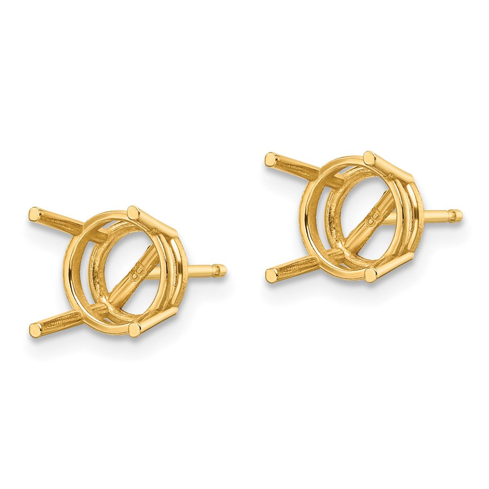 High-Quality 14K Gold 8mm Round Earring Settings - Stylish & Affordable Choice