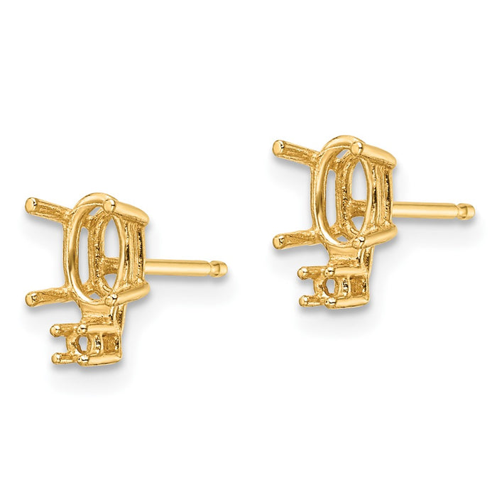 Buy Exclusive 14K Gold 6x4mm Oval Diamond Earring Settings - Stylish Value-2