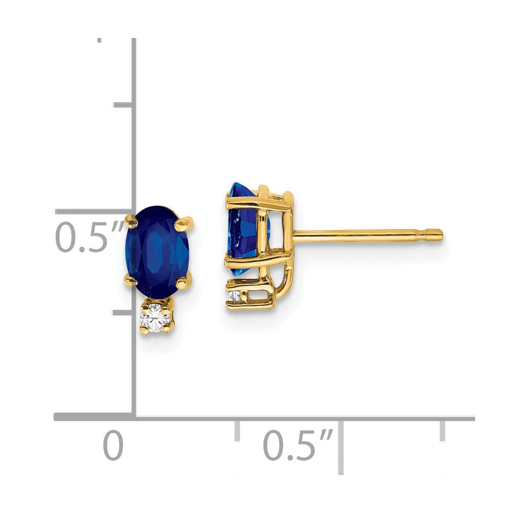 High-Quality 14K Gold Sapphire & Diamond Stud Earrings - Stylish Value Choice!