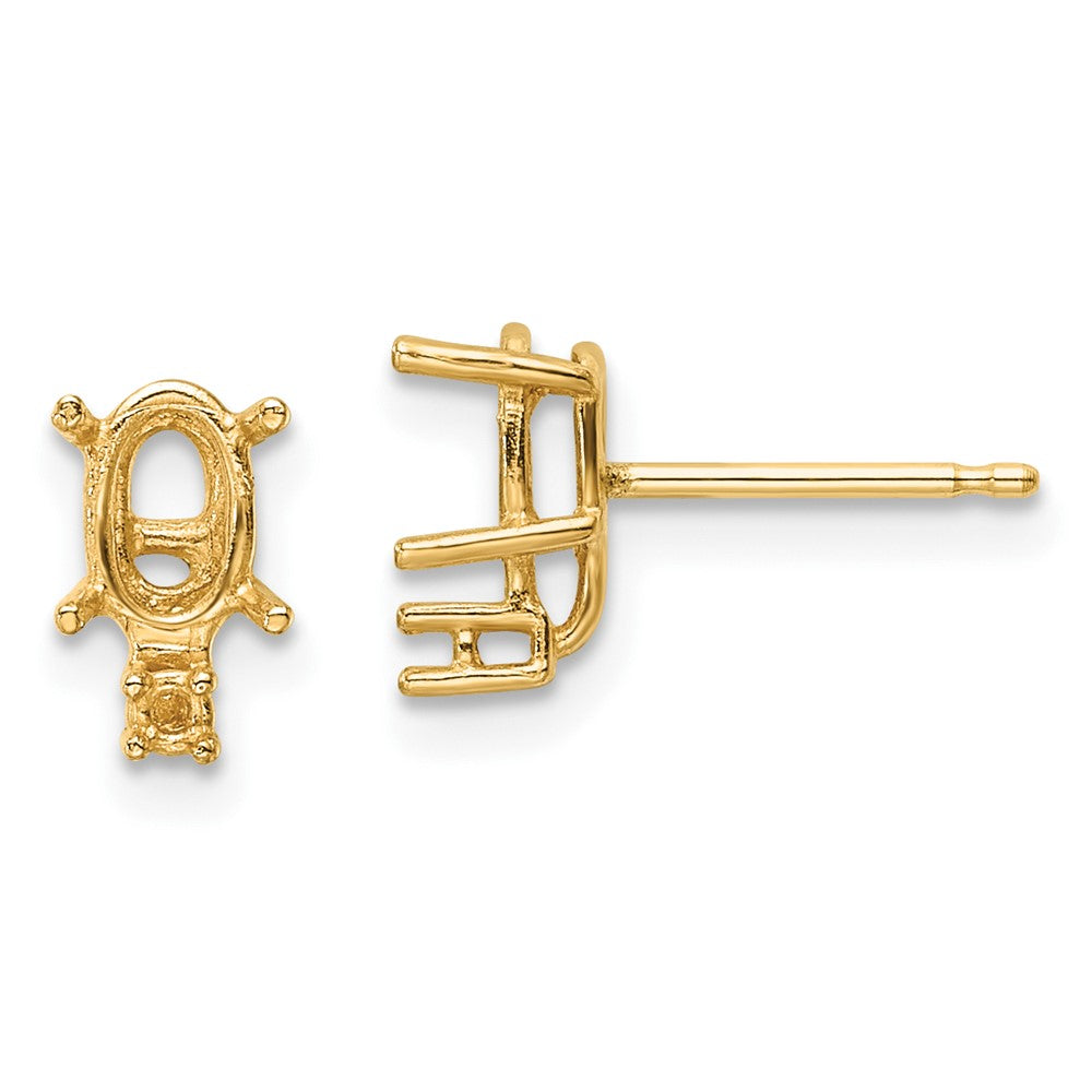 Buy Exclusive 14K Gold 6x4mm Oval Diamond Earring Settings - Stylish Value