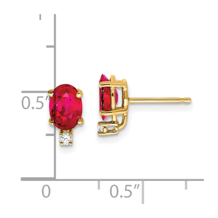 Buy Exclusive 14K Gold Ruby & Diamond Stud Earrings - Stylish Luxury Value-4