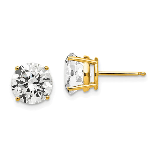 Shop Exclusive 14K Gold 8mm Cubic Zirconia Stud Earrings - Stylish Value!